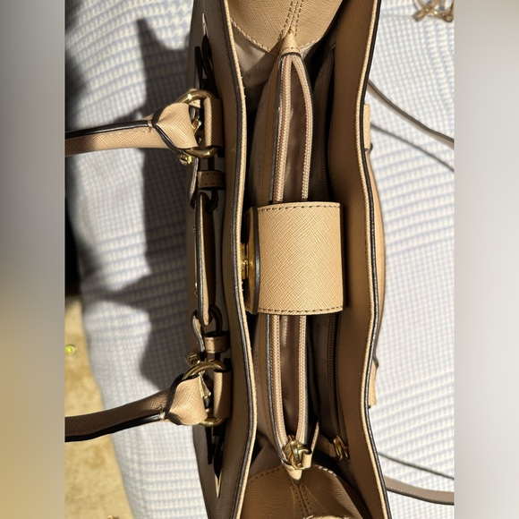 MICHAEL KORS HAMILTON LEATHER EW KHAKI CHAIN SATCHEL CROSSBODY HANDBAG - Picture 6 of 11